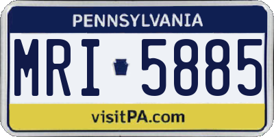 PA license plate MRI5885