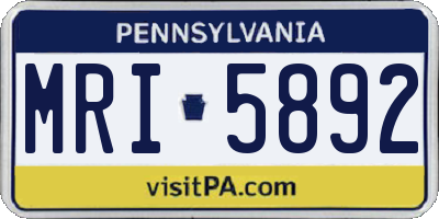 PA license plate MRI5892