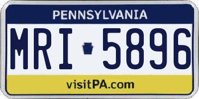 PA license plate MRI5896