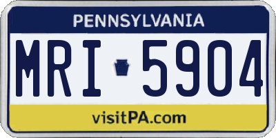 PA license plate MRI5904