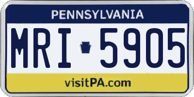 PA license plate MRI5905