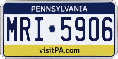PA license plate MRI5906