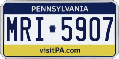 PA license plate MRI5907