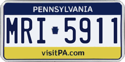 PA license plate MRI5911