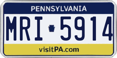 PA license plate MRI5914