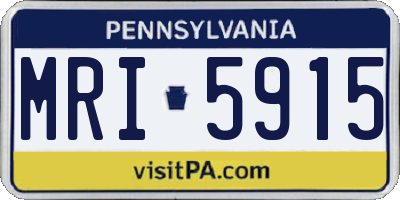 PA license plate MRI5915