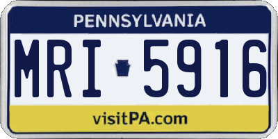 PA license plate MRI5916