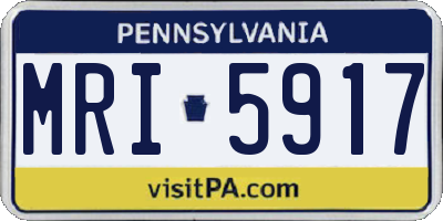 PA license plate MRI5917