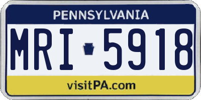PA license plate MRI5918