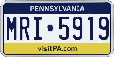 PA license plate MRI5919