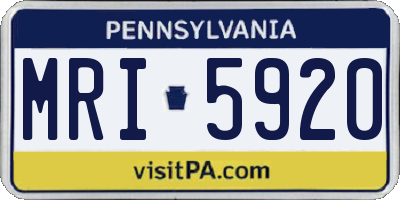 PA license plate MRI5920