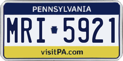PA license plate MRI5921