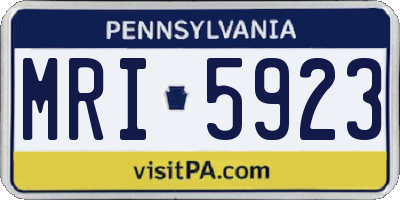 PA license plate MRI5923