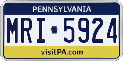 PA license plate MRI5924