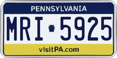 PA license plate MRI5925