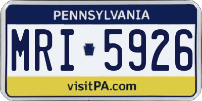PA license plate MRI5926