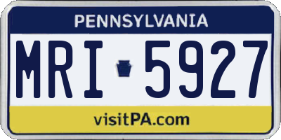 PA license plate MRI5927