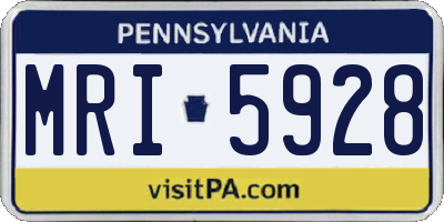 PA license plate MRI5928