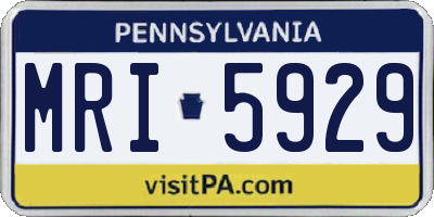 PA license plate MRI5929