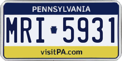 PA license plate MRI5931