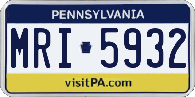 PA license plate MRI5932