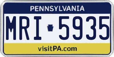 PA license plate MRI5935