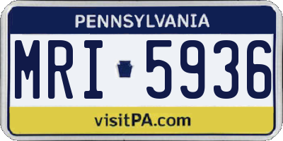 PA license plate MRI5936