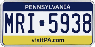 PA license plate MRI5938