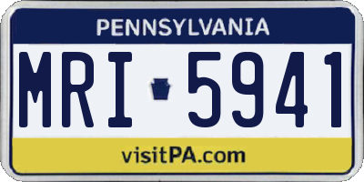 PA license plate MRI5941