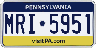 PA license plate MRI5951