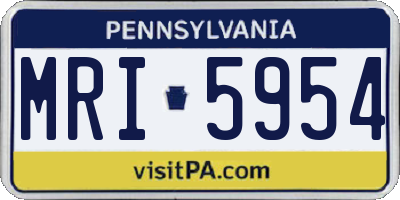 PA license plate MRI5954