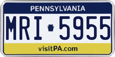 PA license plate MRI5955