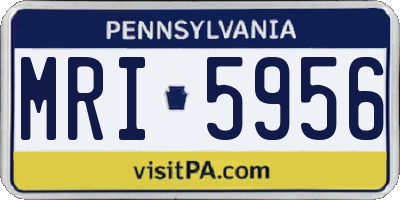 PA license plate MRI5956