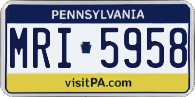 PA license plate MRI5958