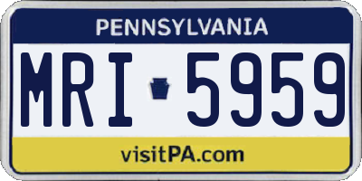 PA license plate MRI5959
