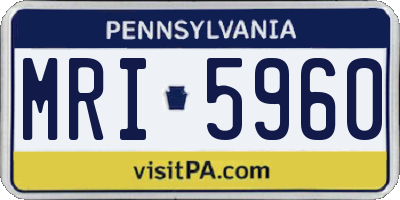 PA license plate MRI5960
