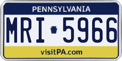PA license plate MRI5966