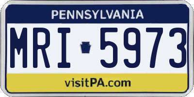 PA license plate MRI5973