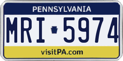PA license plate MRI5974