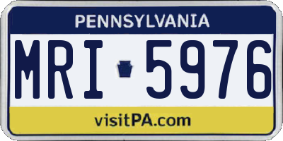 PA license plate MRI5976