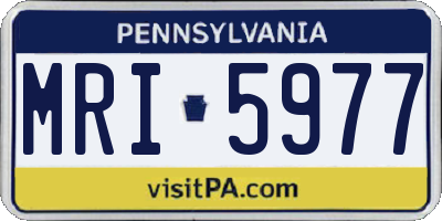 PA license plate MRI5977