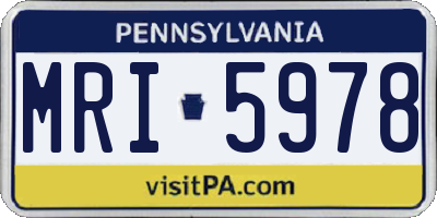 PA license plate MRI5978
