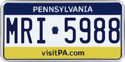 PA license plate MRI5988