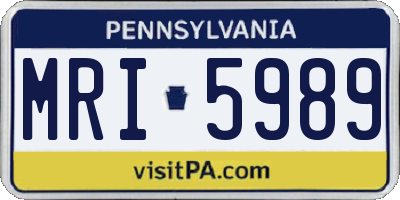 PA license plate MRI5989