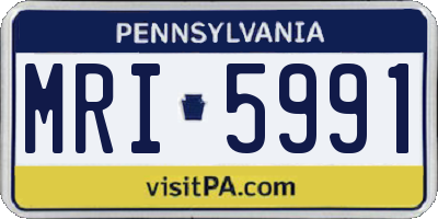 PA license plate MRI5991