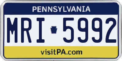 PA license plate MRI5992