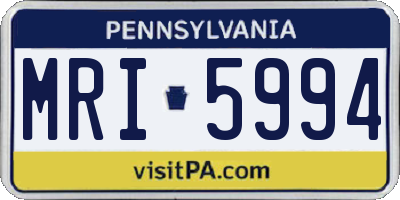 PA license plate MRI5994