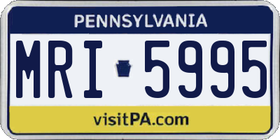 PA license plate MRI5995
