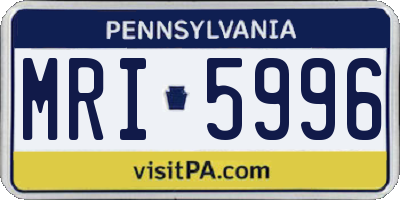 PA license plate MRI5996
