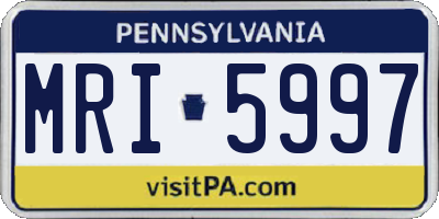 PA license plate MRI5997